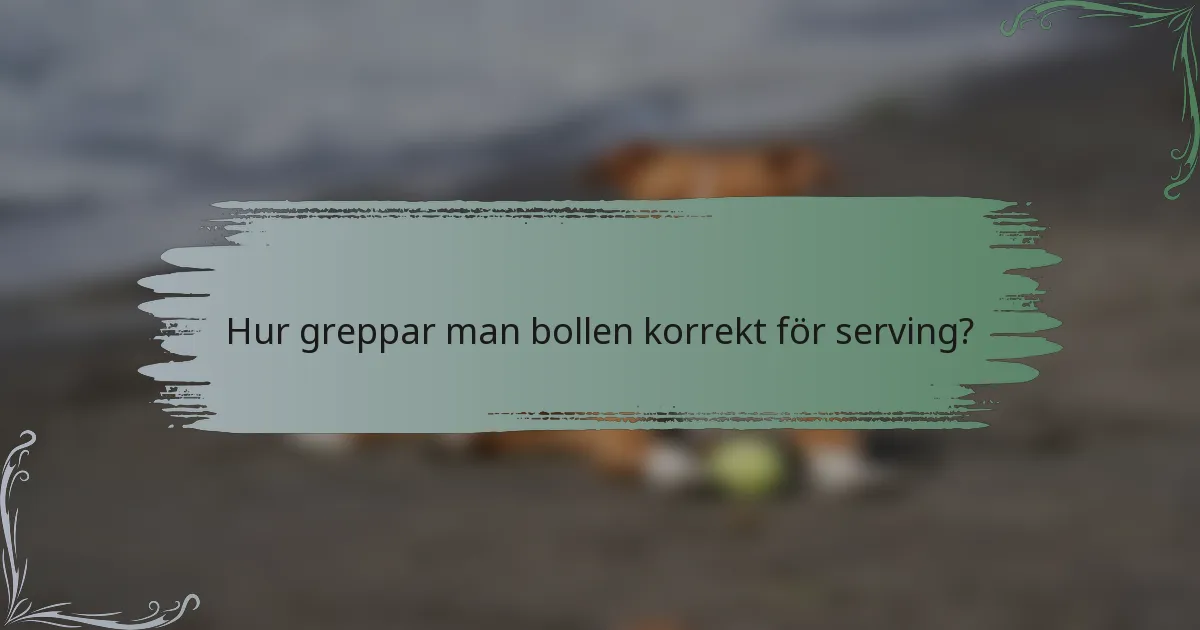 Hur greppar man bollen korrekt för serving?