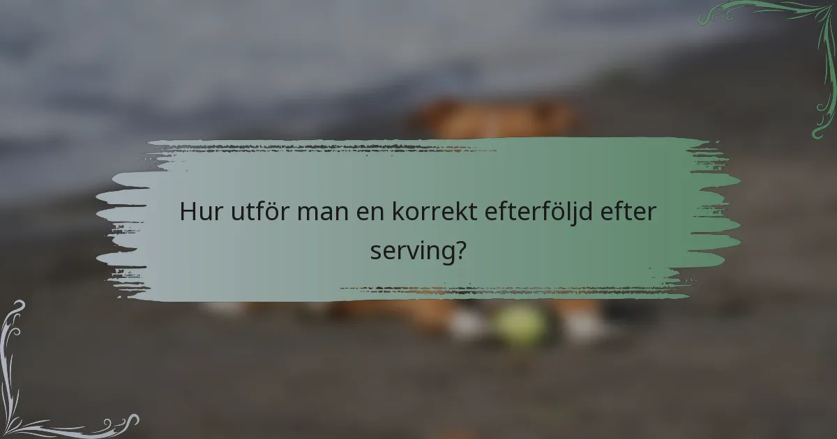 Hur utför man en korrekt efterföljd efter serving?