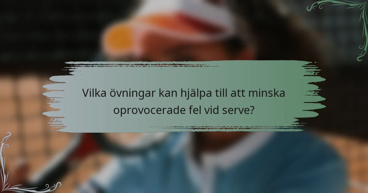 Vilka övningar kan hjälpa till att minska oprovocerade fel vid serve?