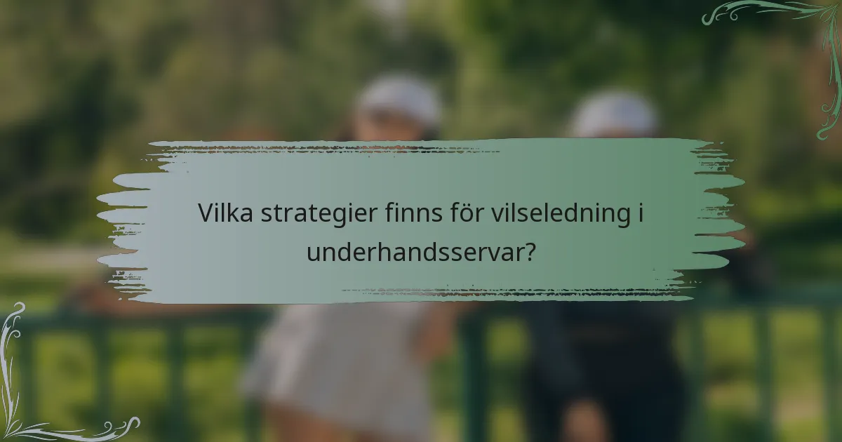 Vilka strategier finns för vilseledning i underhandsservar?